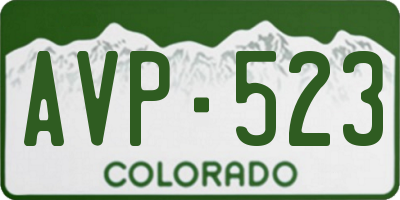 CO license plate AVP523
