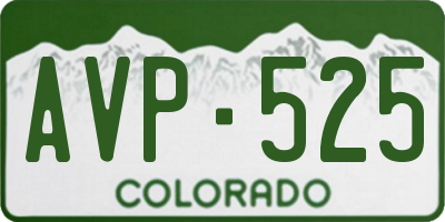 CO license plate AVP525