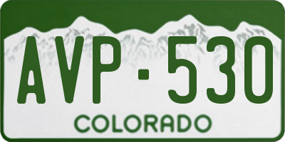 CO license plate AVP530