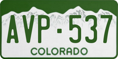 CO license plate AVP537
