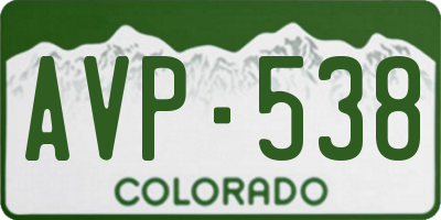 CO license plate AVP538