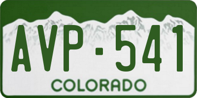 CO license plate AVP541