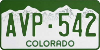 CO license plate AVP542