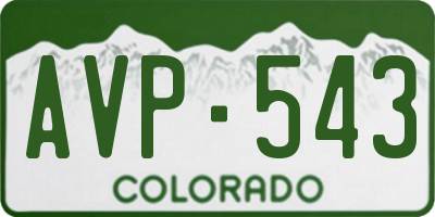CO license plate AVP543