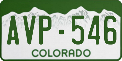 CO license plate AVP546