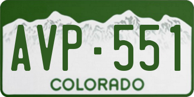 CO license plate AVP551