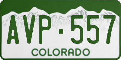 CO license plate AVP557