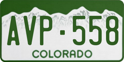 CO license plate AVP558