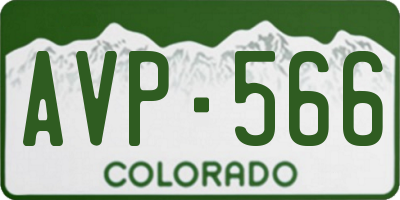 CO license plate AVP566
