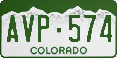 CO license plate AVP574