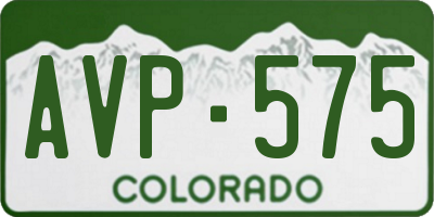CO license plate AVP575
