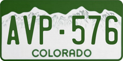 CO license plate AVP576