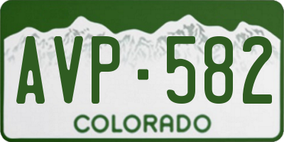 CO license plate AVP582