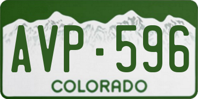 CO license plate AVP596