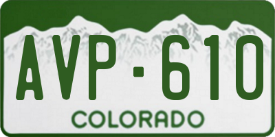 CO license plate AVP610