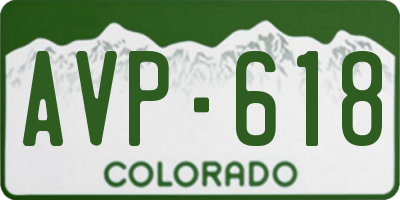 CO license plate AVP618