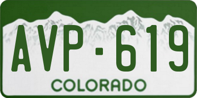 CO license plate AVP619
