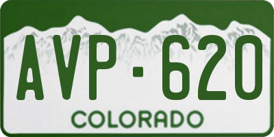 CO license plate AVP620