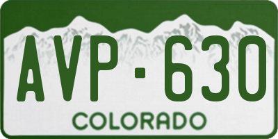 CO license plate AVP630
