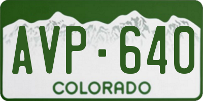 CO license plate AVP640