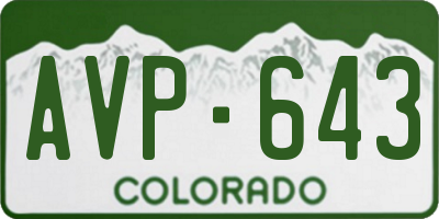 CO license plate AVP643