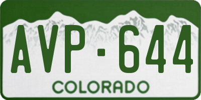 CO license plate AVP644