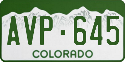 CO license plate AVP645