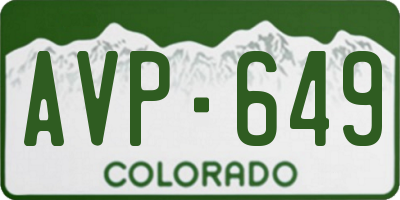 CO license plate AVP649
