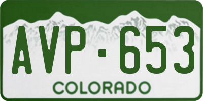 CO license plate AVP653
