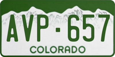 CO license plate AVP657