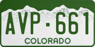 CO license plate AVP661