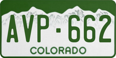 CO license plate AVP662