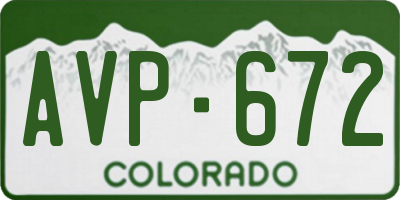 CO license plate AVP672
