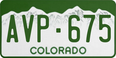 CO license plate AVP675