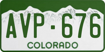 CO license plate AVP676