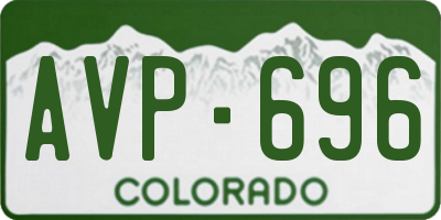 CO license plate AVP696