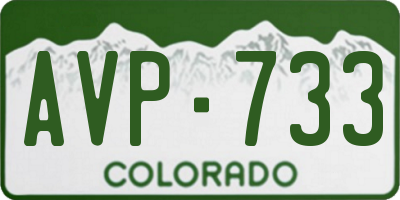CO license plate AVP733