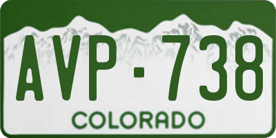 CO license plate AVP738
