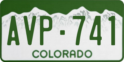 CO license plate AVP741