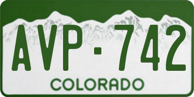 CO license plate AVP742