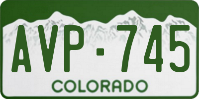 CO license plate AVP745