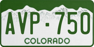 CO license plate AVP750