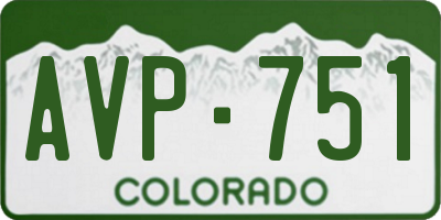 CO license plate AVP751