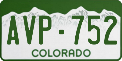 CO license plate AVP752