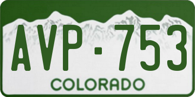 CO license plate AVP753