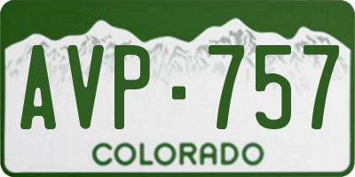 CO license plate AVP757