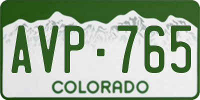 CO license plate AVP765