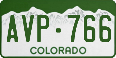 CO license plate AVP766