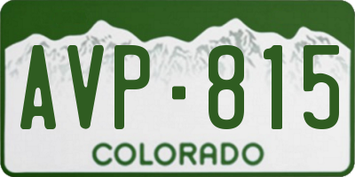 CO license plate AVP815