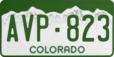 CO license plate AVP823